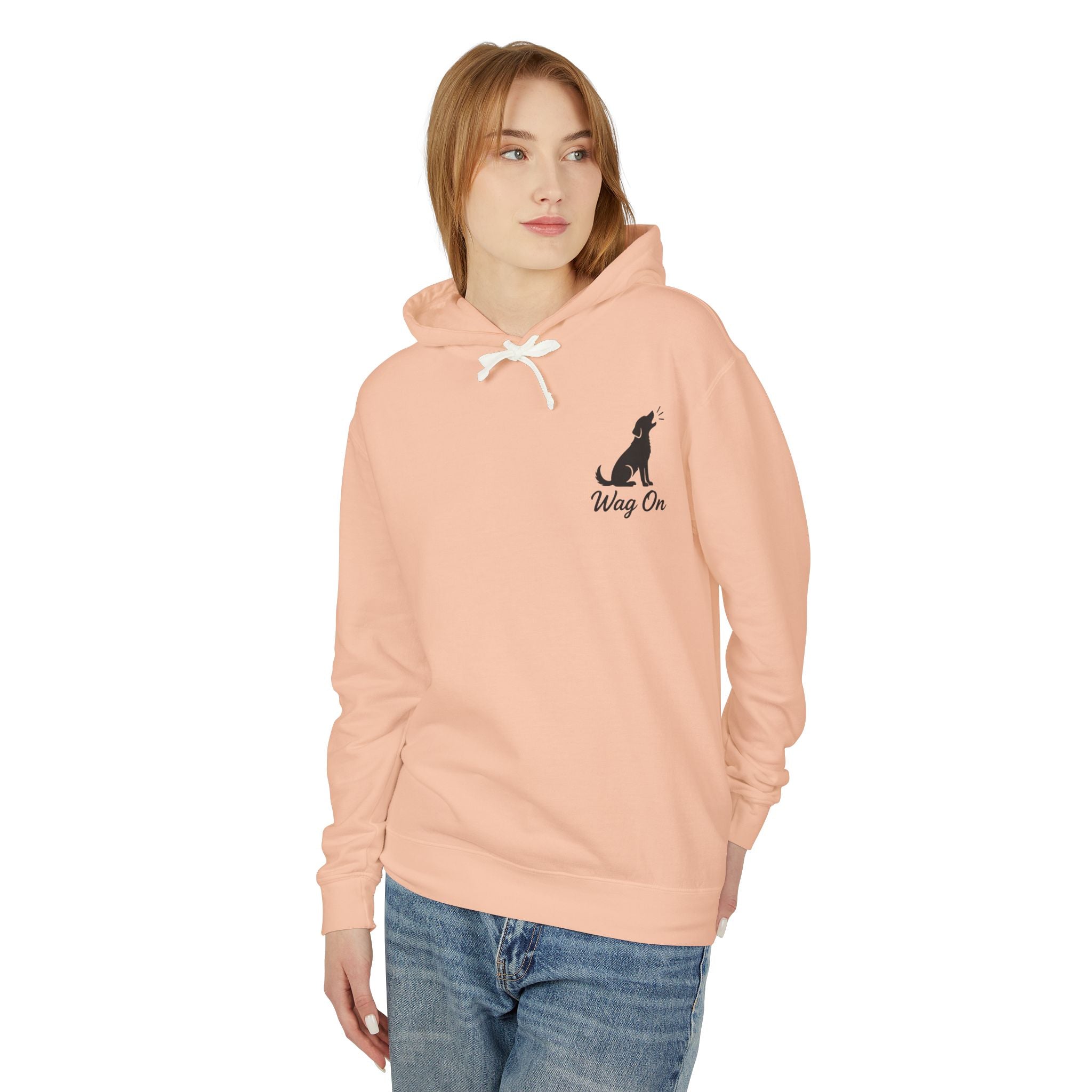 Wag On Dog Hoodie — Patriotic Golden Retriever Lightweight Pullover