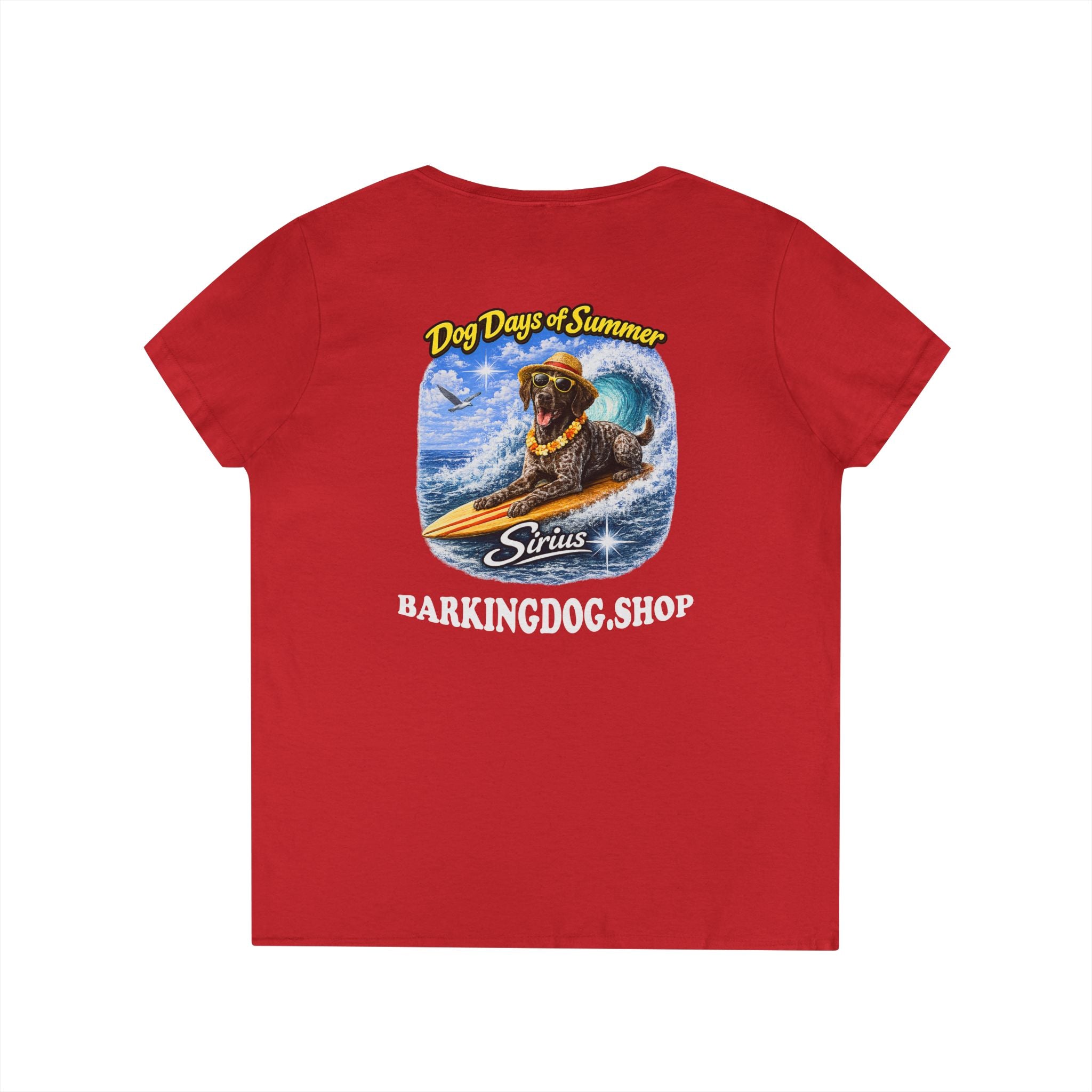 German Shorthair Pointer Surfboard T-Shirt Wag On™ Dog Days of Summer
