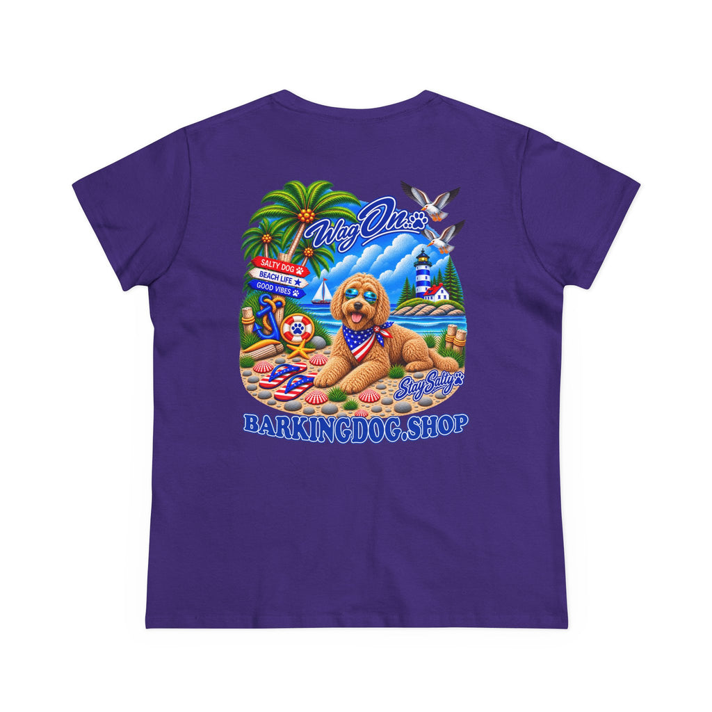 Goldendoodle Stay Salty T Shirt Beach Collection Salty Pup Beach Life Graphic Tee Wag On BarkingDog Shop