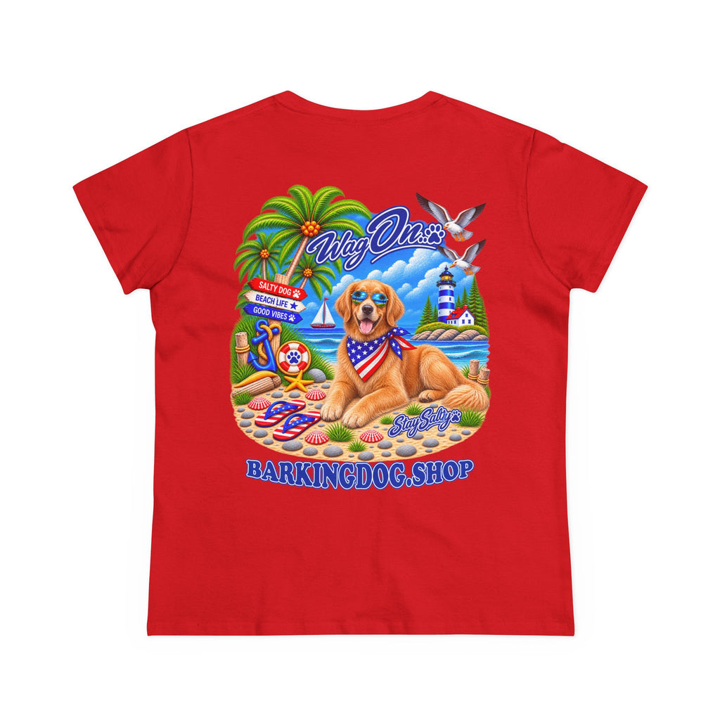 Golden Retriever Stay Salty T Shirt Beach Collection Salty Pup Beach Life Graphic Tee Wag On BarkingDog Shop