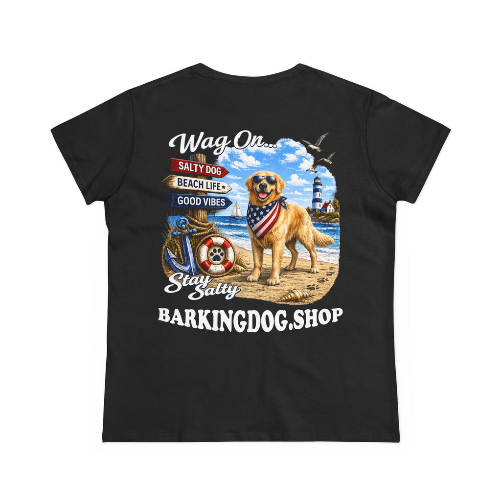 Golden Retriever Dog Beach T Shirt Wag On™ Stay Salty