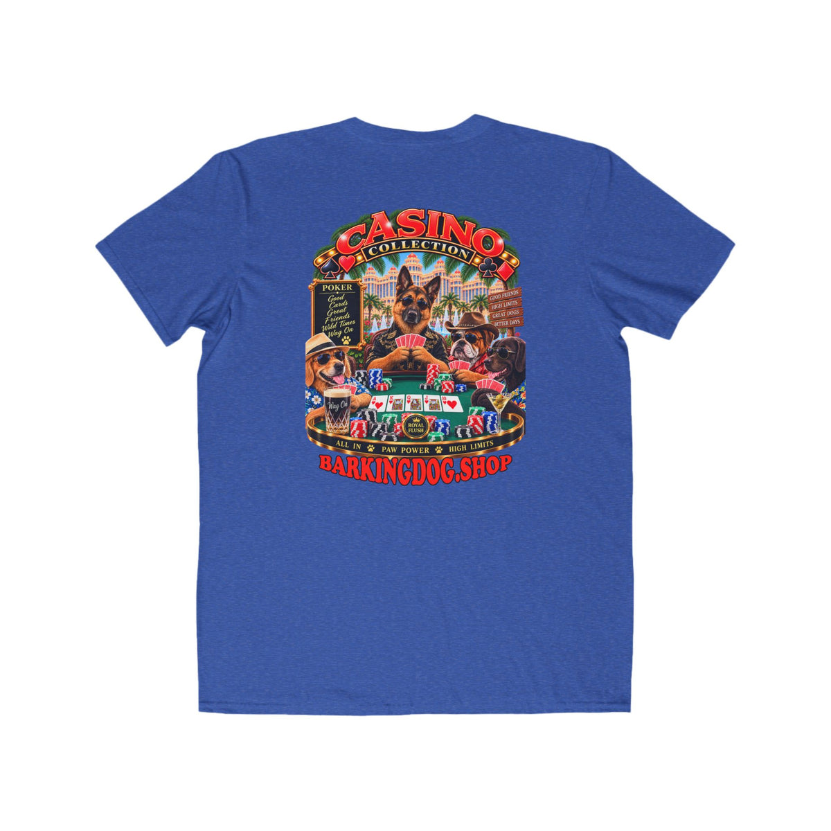 German Shepherd Poker T Shirt Casino Collection Funny Slot Machine Dog Graphic Tee Wag On BarkingDog Shop