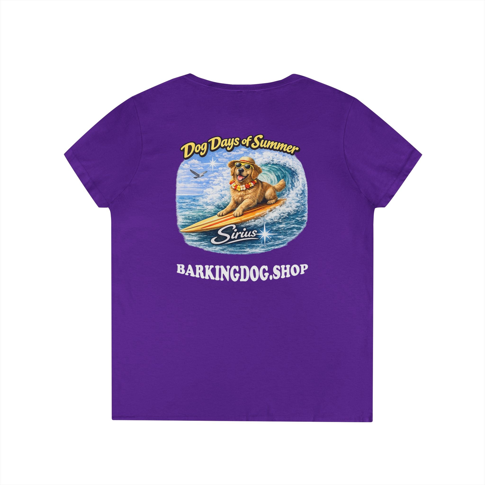 Golden Retriever Dog Surfboard T-Shirt Wag On™ Dog Days of Summer