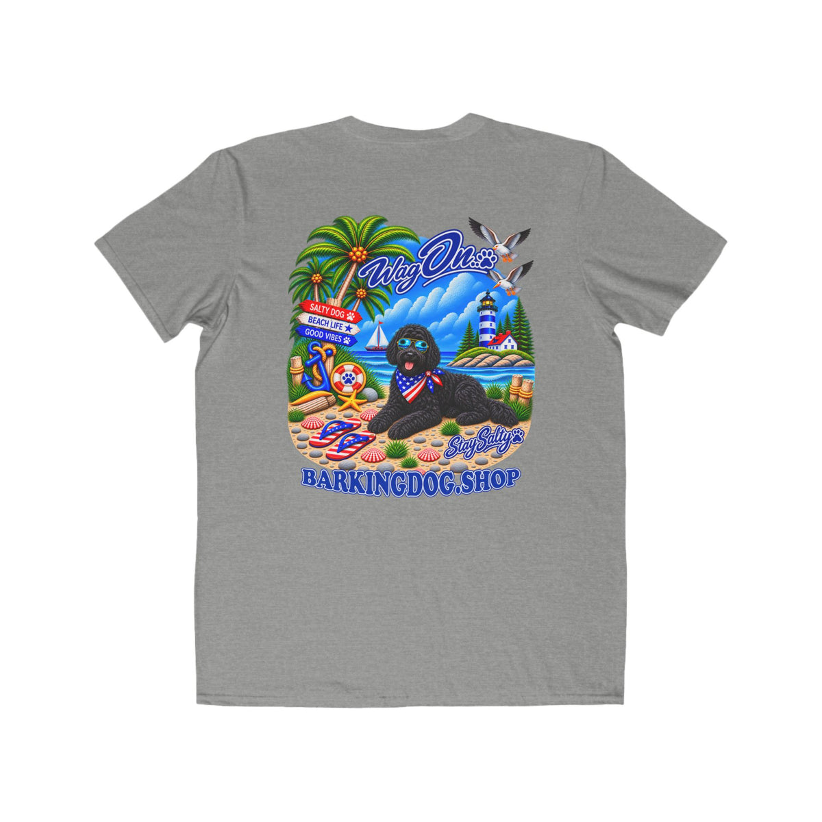 Black Bernedoodle Stay Salty T Shirt Beach Collection Salty Pup Beach Life Graphic Tee Wag On BarkingDog Shop