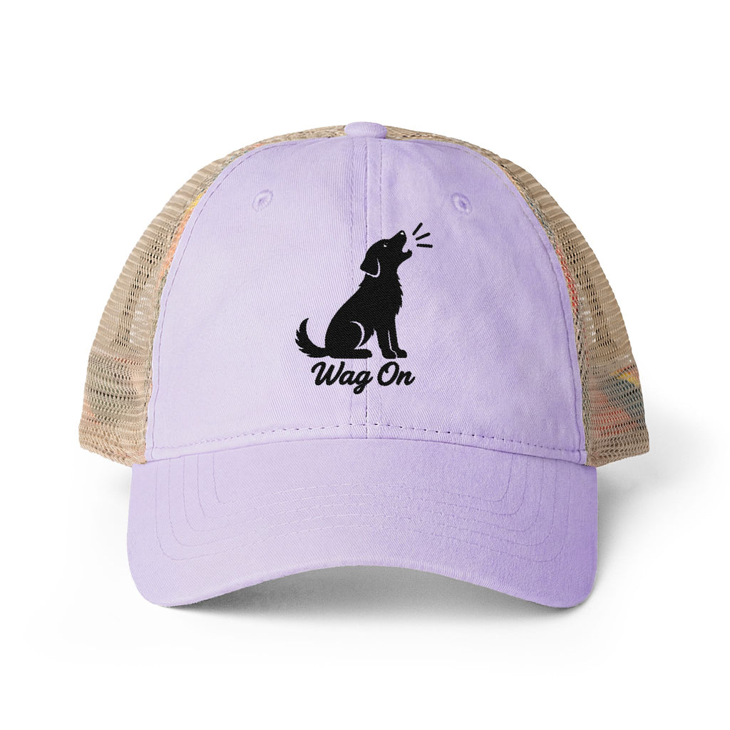 Women's Embroidered Wag On Washed Mesh-Back Cap