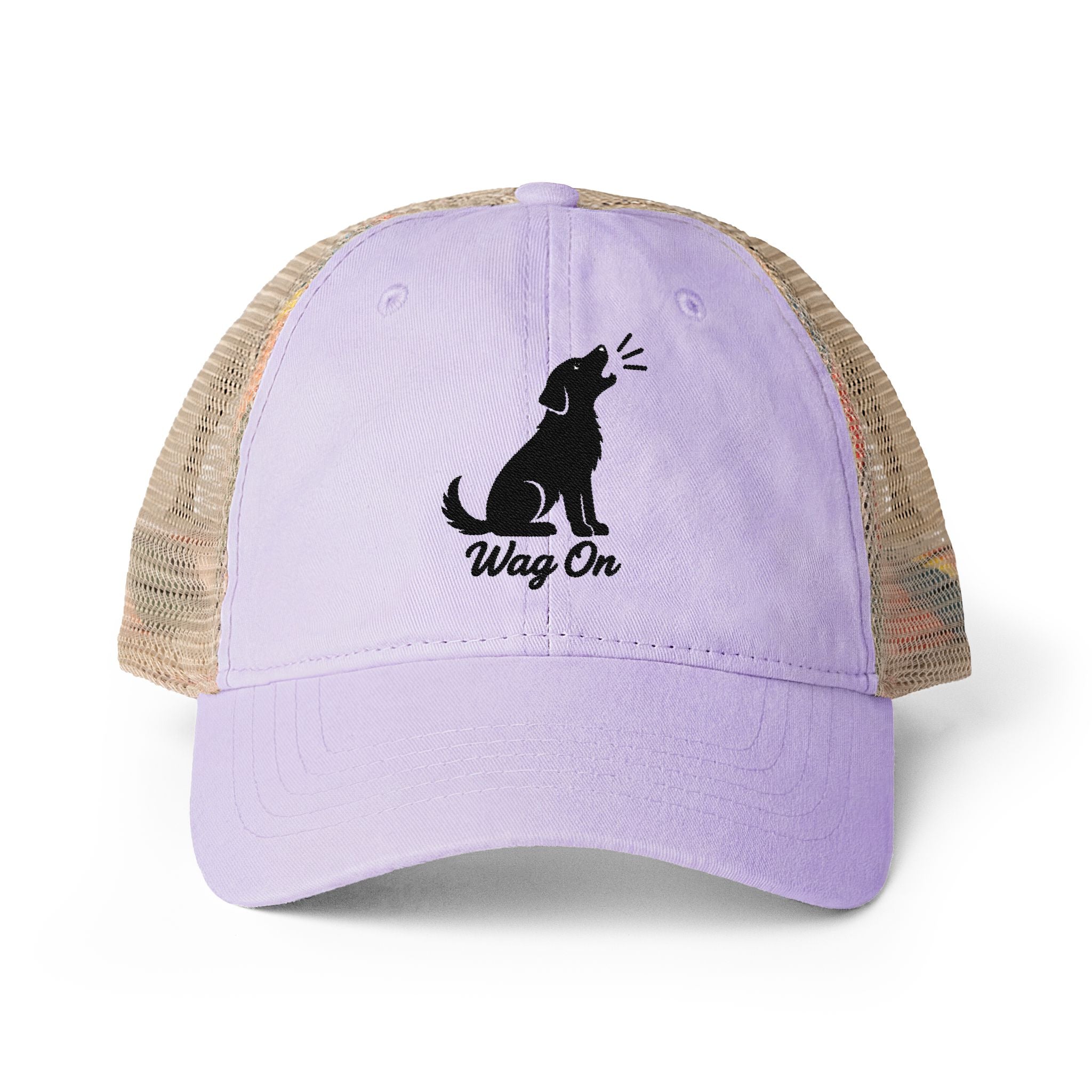 Women's Embroidered Wag On Washed Mesh-Back Cap