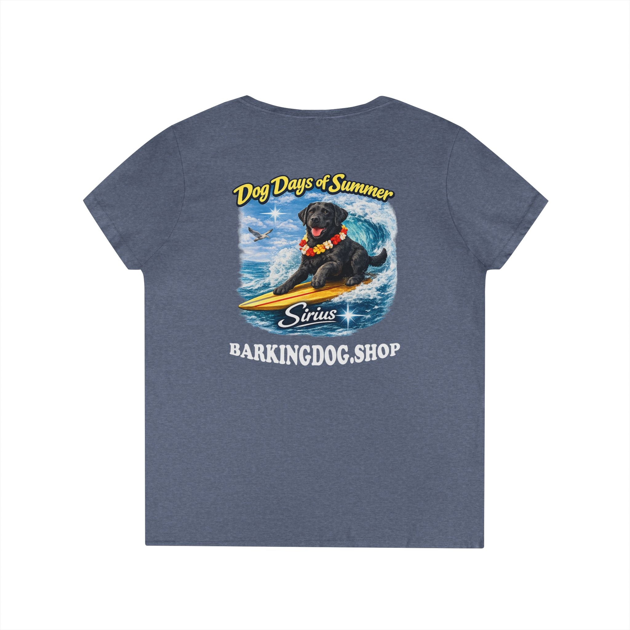 Black Labrador Dog Surfboard T-Shirt Wag On™ Dog Days of Summer