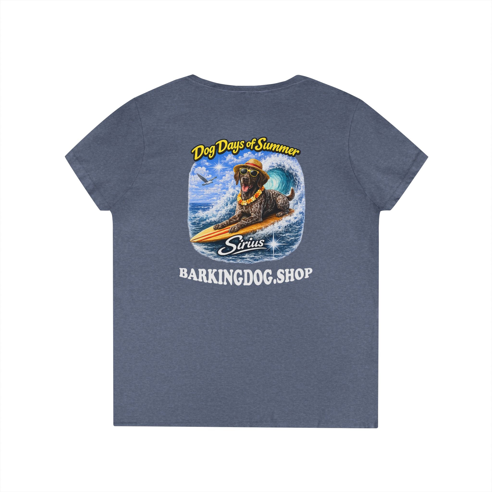 German Shorthair Pointer Surfboard T-Shirt Wag On™ Dog Days of Summer