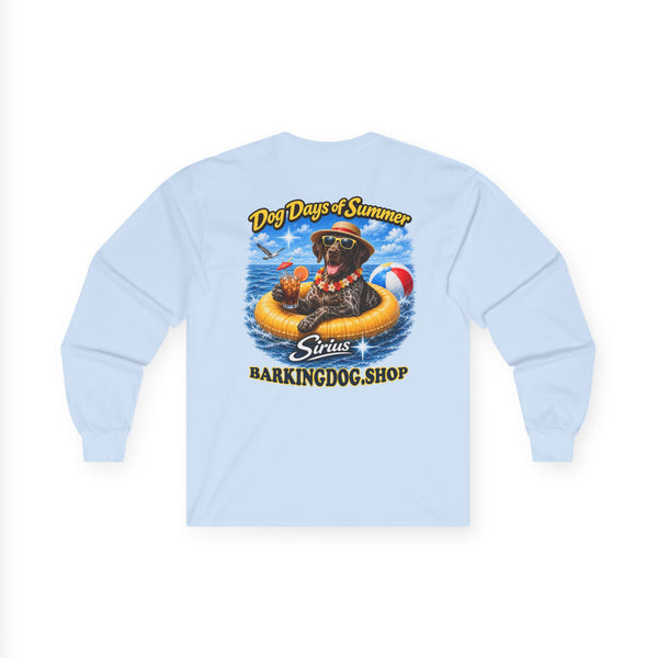 German Shorthaired Pointer Dog Days of Summer Inner Tube Long Sleeve T Shirt Beach Collection Floating Dog Graphic Tee Wag On BarkingDog Shop