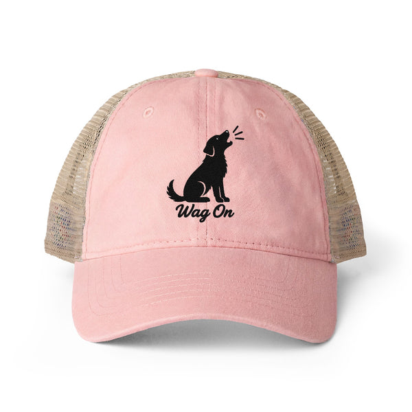 Women's Embroidered Wag On Washed Mesh-Back Cap