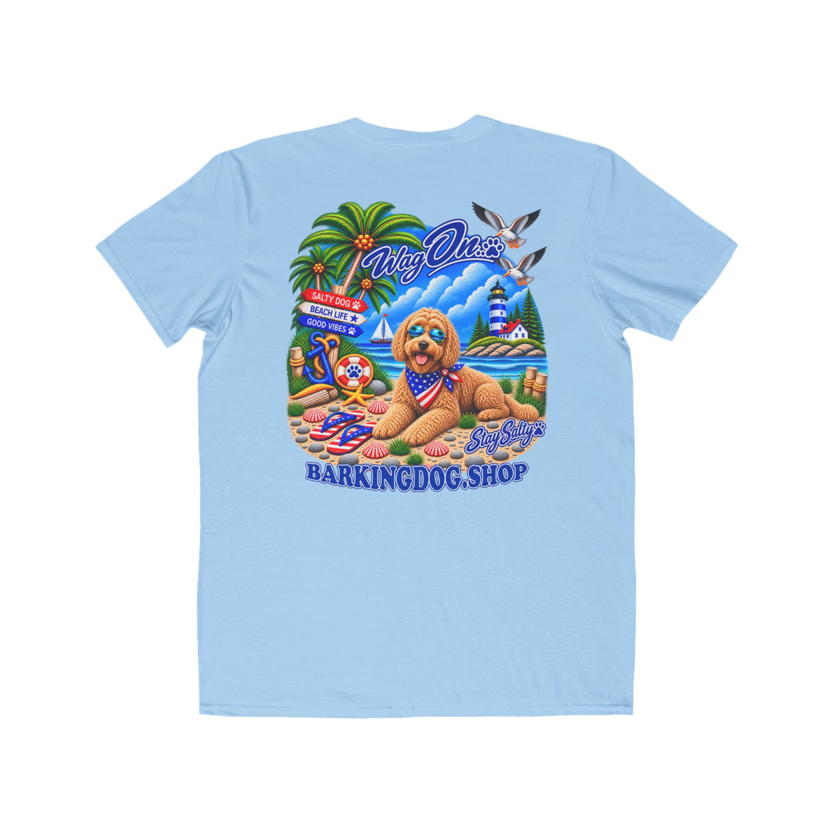 Goldendoodle Stay Salty T Shirt Beach Collection Salty Pup Beach Life Graphic Tee Wag On BarkingDog Shop