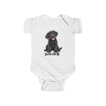 Black Labrador Puppy Infant Bodysuit Babies and Puppies Collection Wag On Baby Onesie BarkingDog Shop