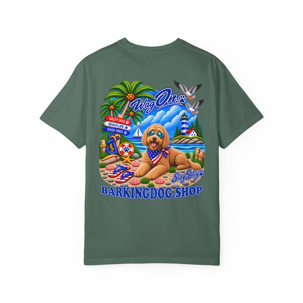 Goldendoodle Stay Salty T Shirt Beach Collection Salty Pup Beach Life Graphic Tee Wag On BarkingDog Shop