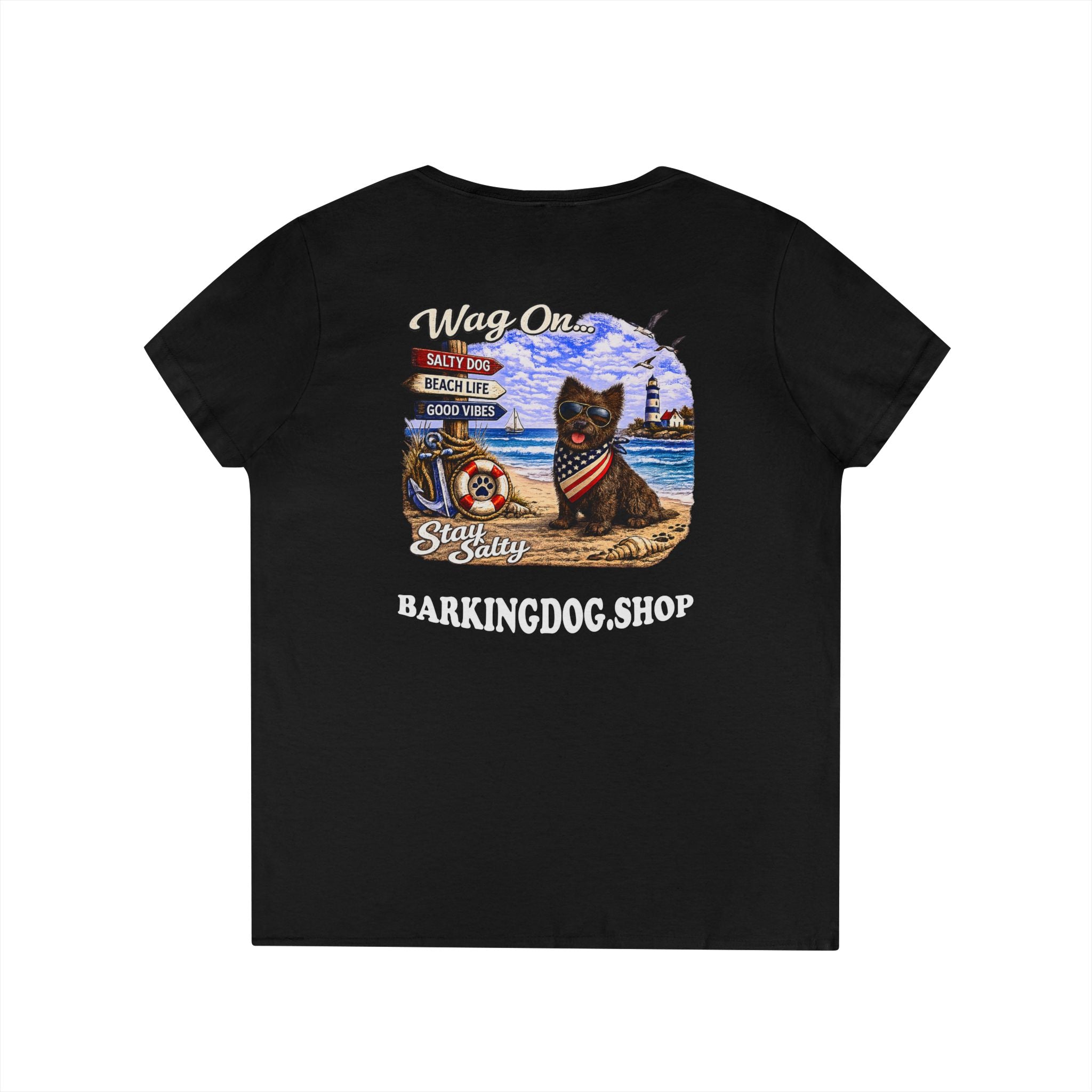 Cairn Terrier Dog Beach T Shirt Wag On™ Stay Salty