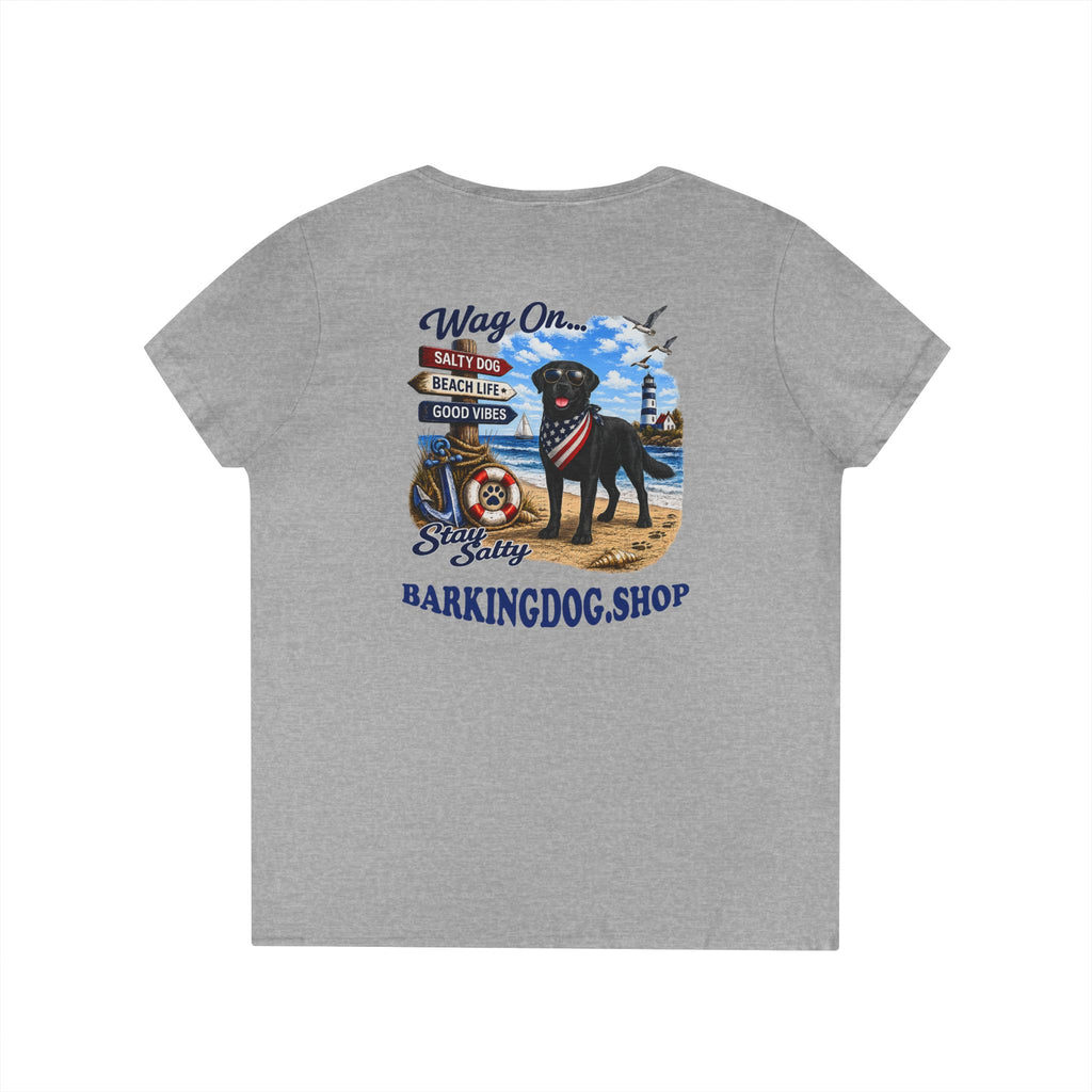 Black Lab Dog Beach T Shirt Wag On™ Stay Salty