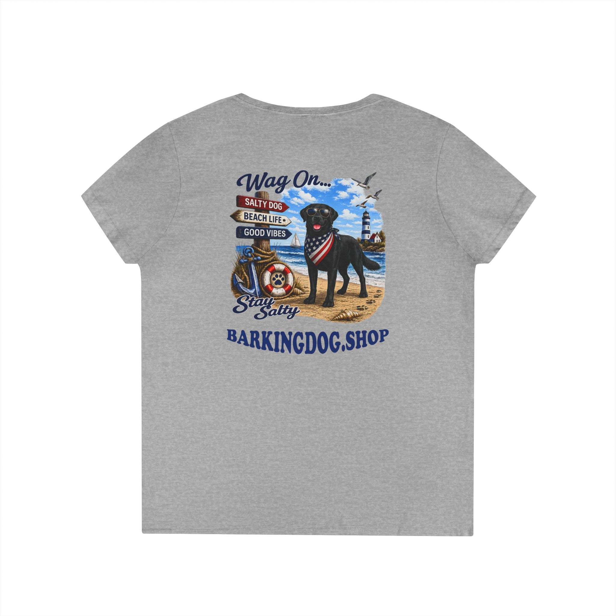 Black Lab Dog Beach T Shirt Wag On™ Stay Salty
