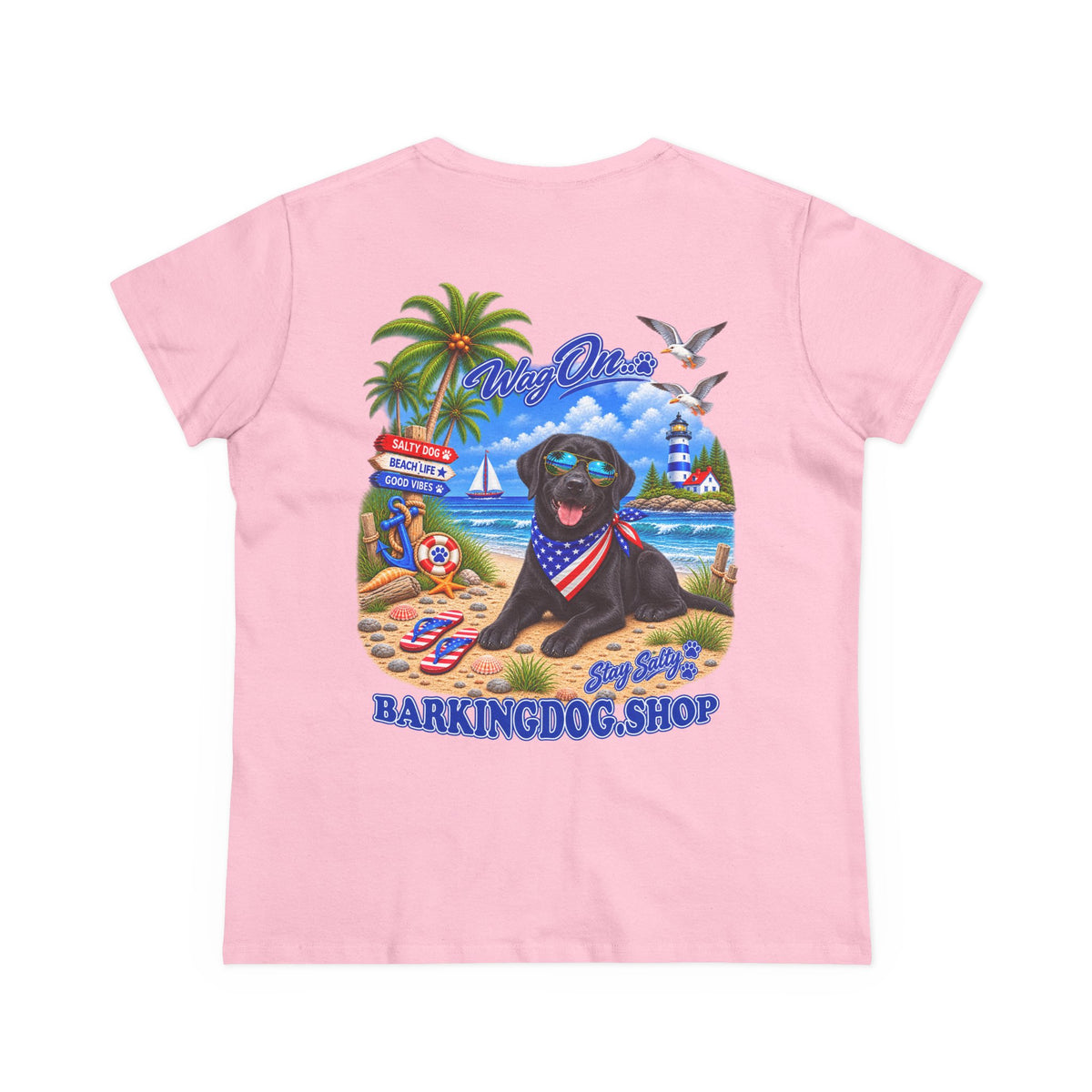 Black Labrador Stay Salty T Shirt Beach Collection Salty Pup Beach Life Graphic Tee Wag On BarkingDog Shop