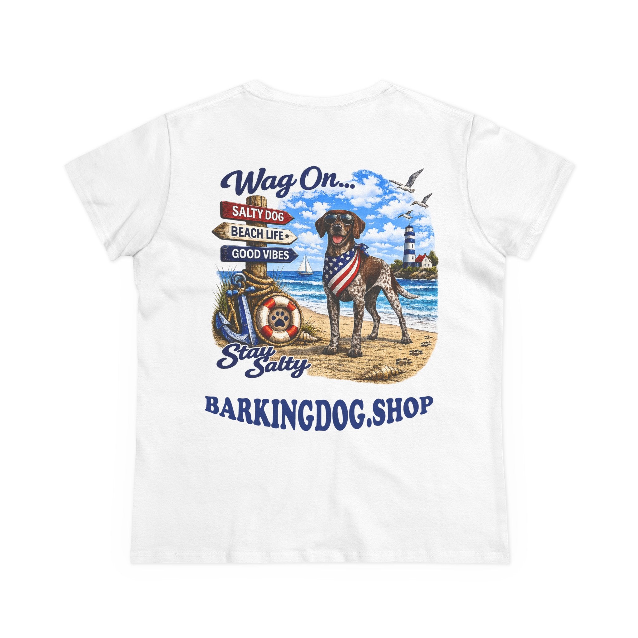 German Shorthair Pointer Dog Beach T Shirt Wag On™ Stay Salty
