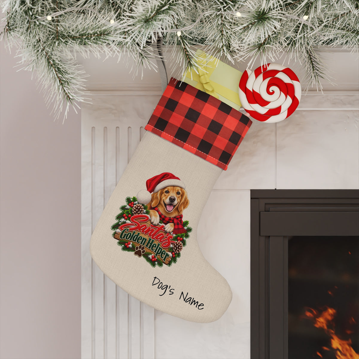 Golden Retriever Santa’s Golden Helper Christmas Stocking BarkingDog Shop