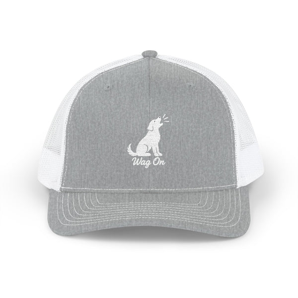 Embroidered Wag On Trucker Cap – Dog Lover Snapback Mesh Hat