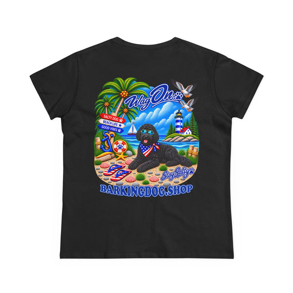 Black Bernedoodle  Stay Salty T Shirt Beach Collection Salty Pup Beach Life Graphic Tee Wag On BarkingDog Shop
