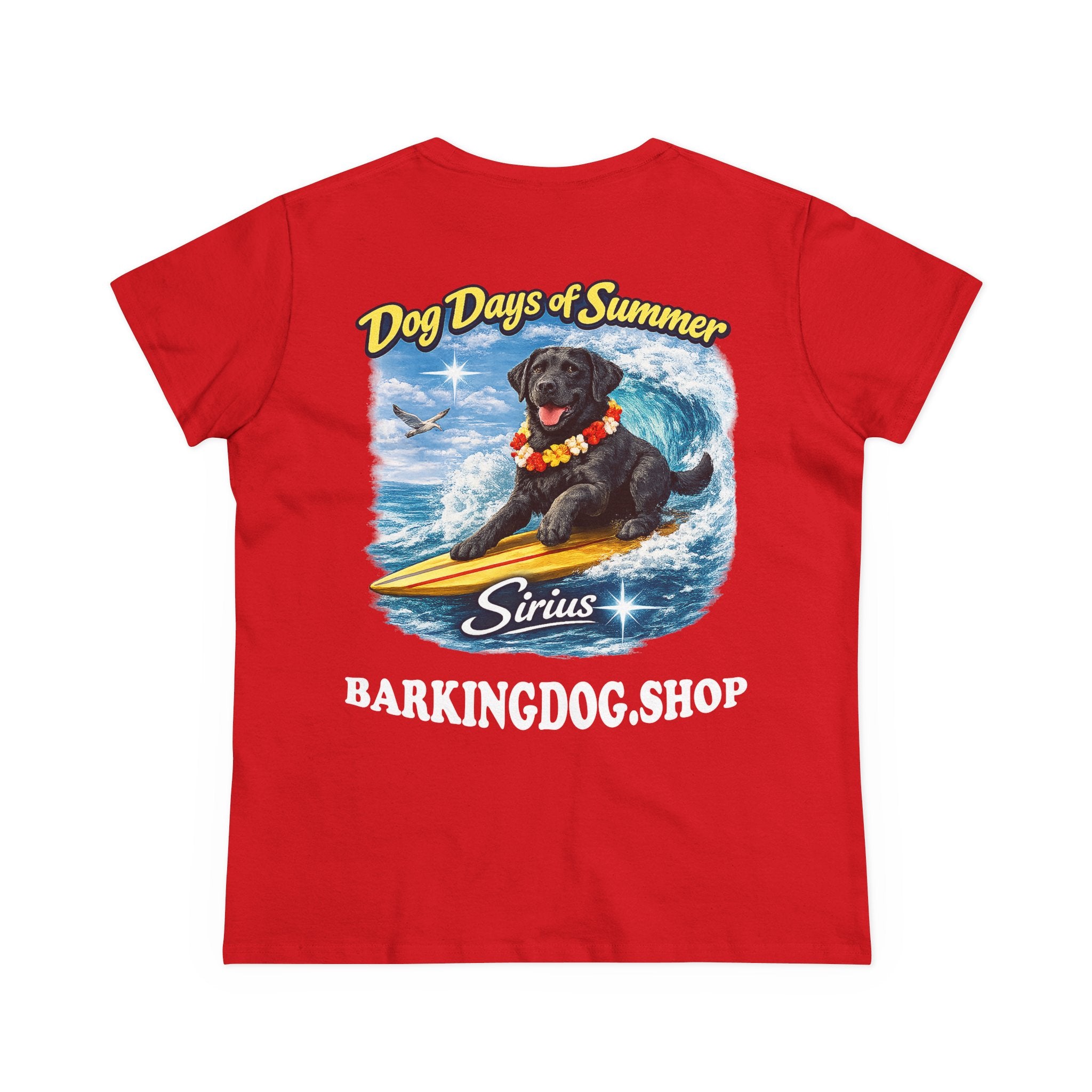 Black Labrador Dog Surfboard T-Shirt Wag On™ Dog Days of Summer