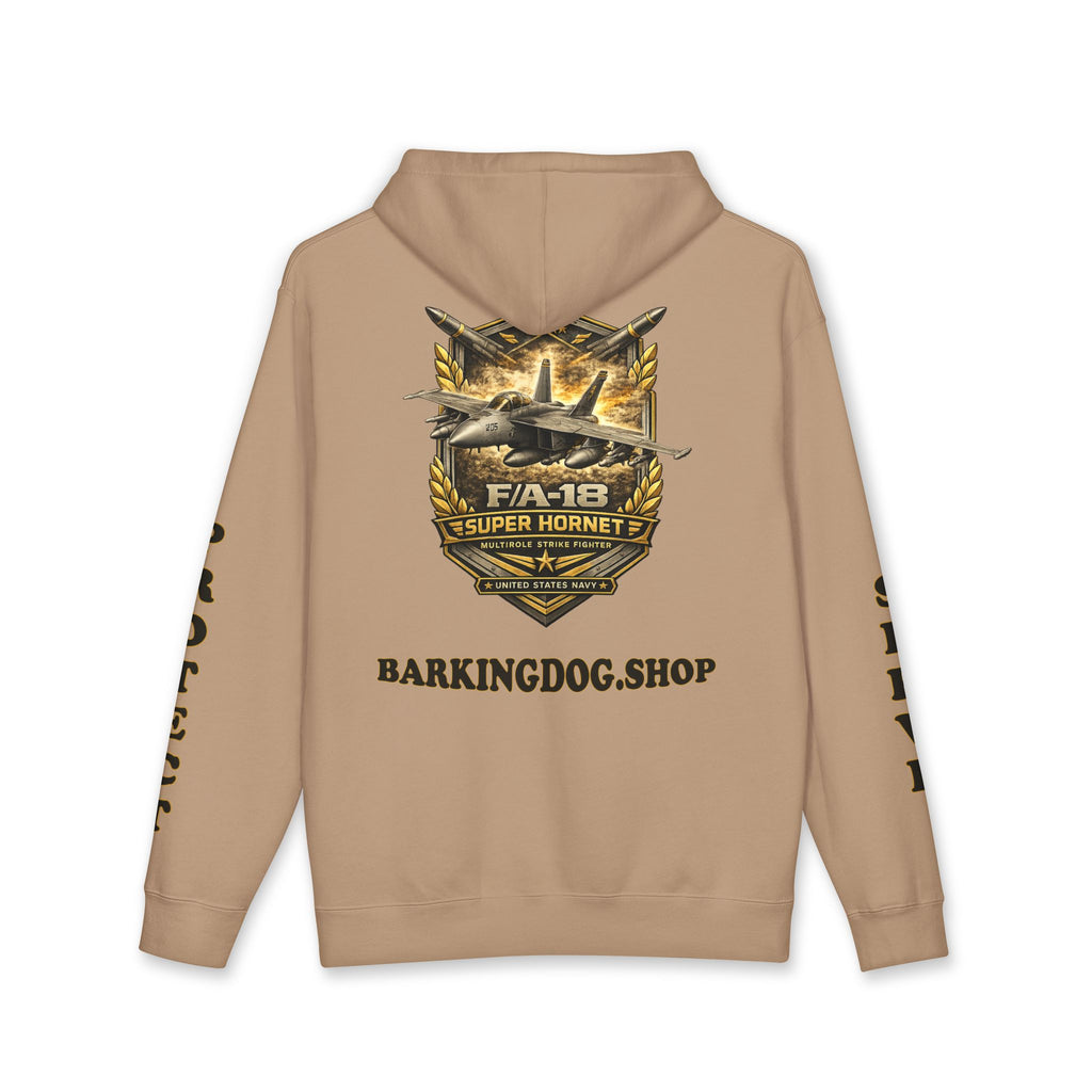 F/A-18 Super Hornet Jet Hoodie — Barking Dog 'Wag On' Military Navy Tribute