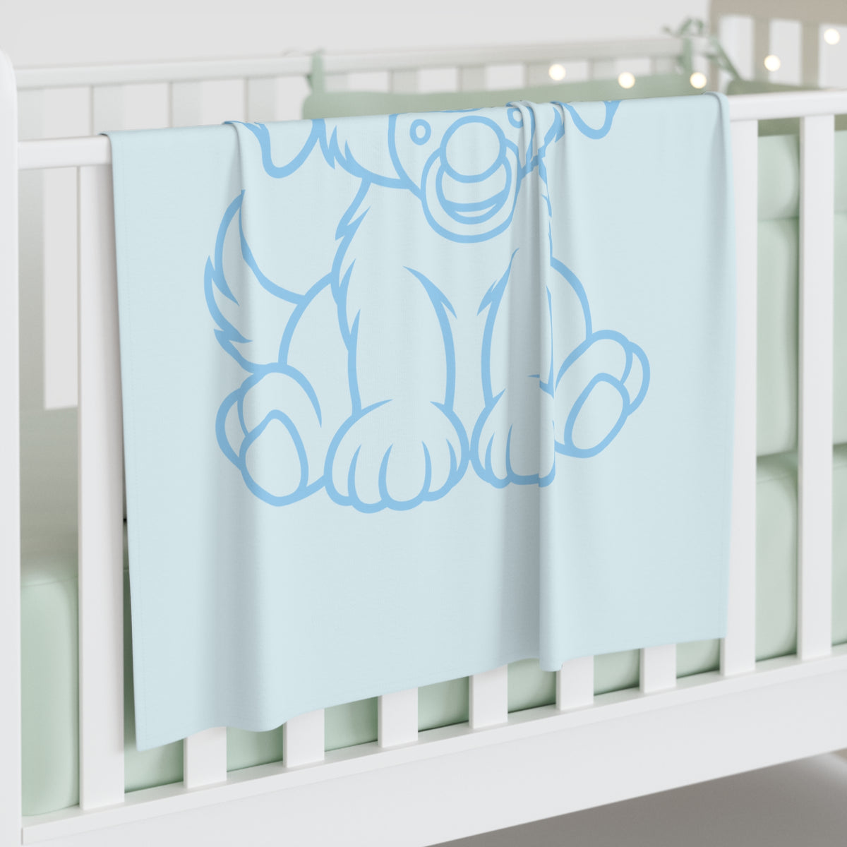 Blue Puppy Pacifier Baby Swaddle Blanket Babies and Puppies Collection Newborn Wrap Baby Gift BarkingDog Shop