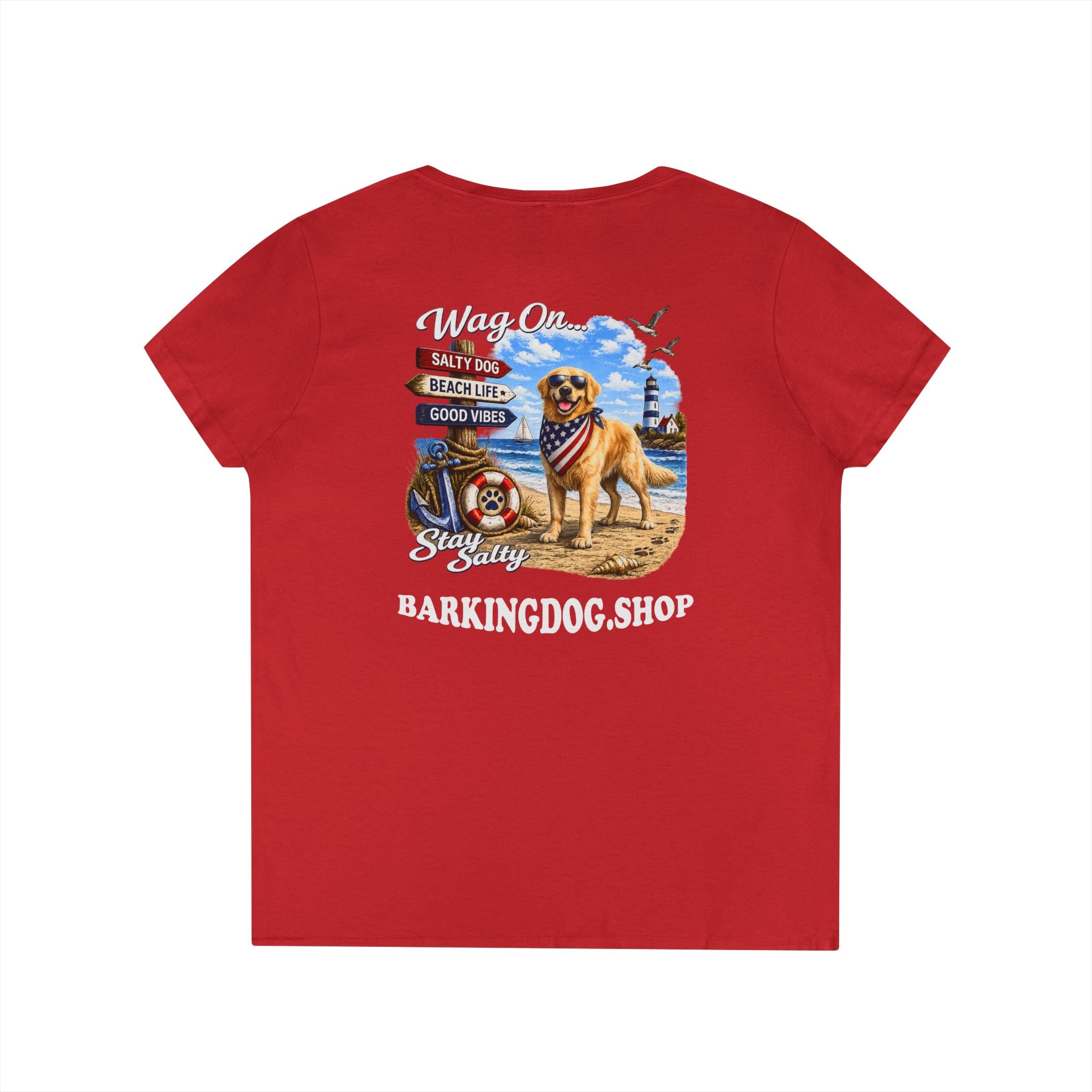 Golden Retriever Dog Beach T Shirt Wag On™ Stay Salty