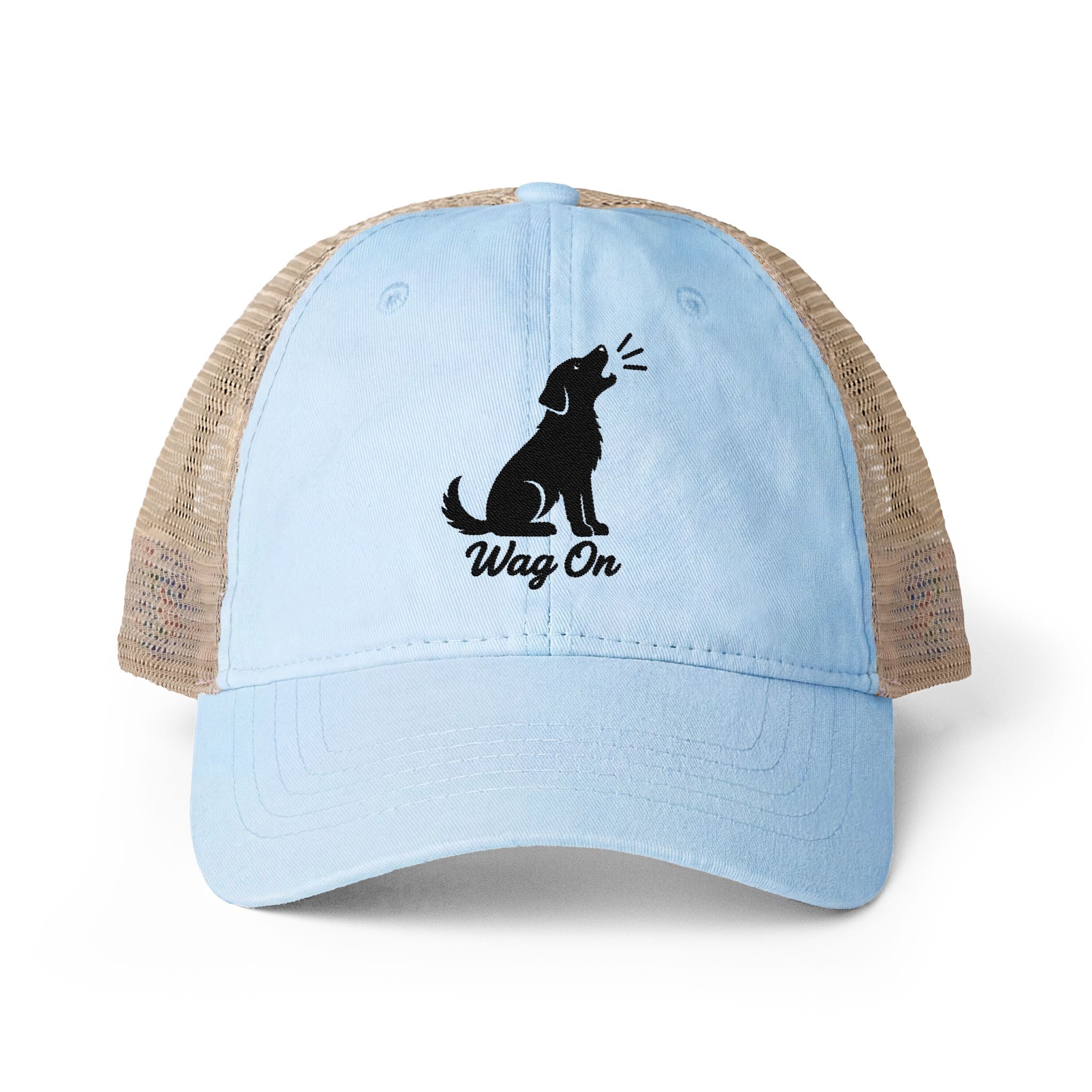 Women's Embroidered Wag On Washed Mesh-Back Cap