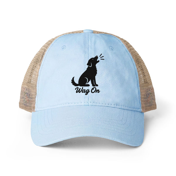 Women's Embroidered Wag On Washed Mesh-Back Cap