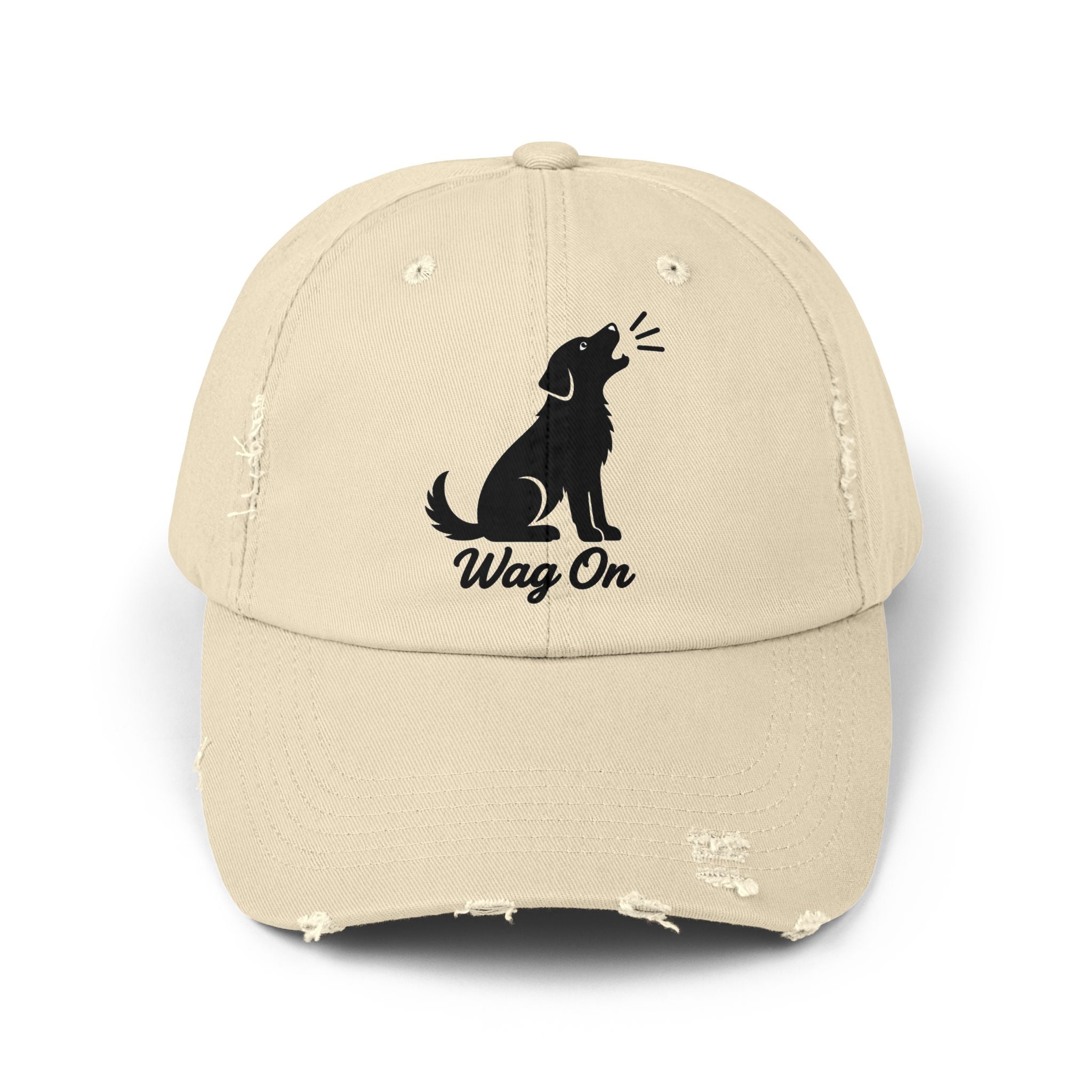 Wag On Dog Distressed Cap DTF