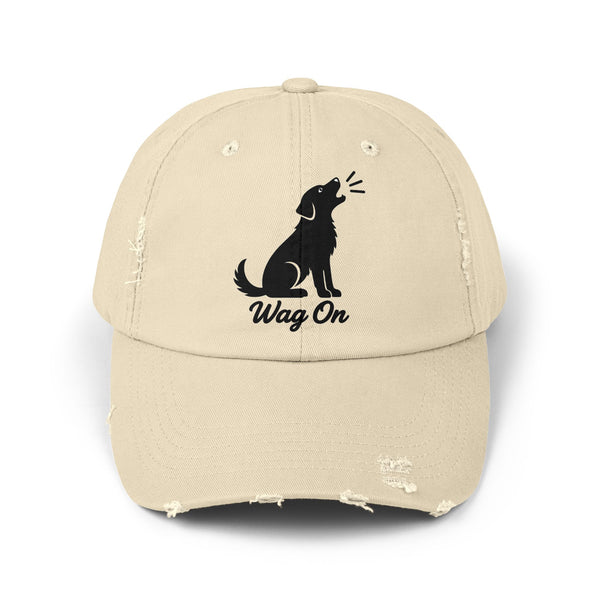 Wag On Dog Distressed Cap DTF
