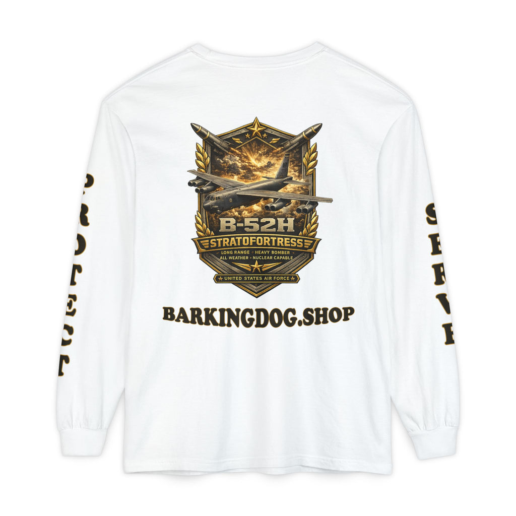 B-52H Stratofortress Long Sleeve Tee — Barking Dog 'Wag On' Military Air Force Tribute