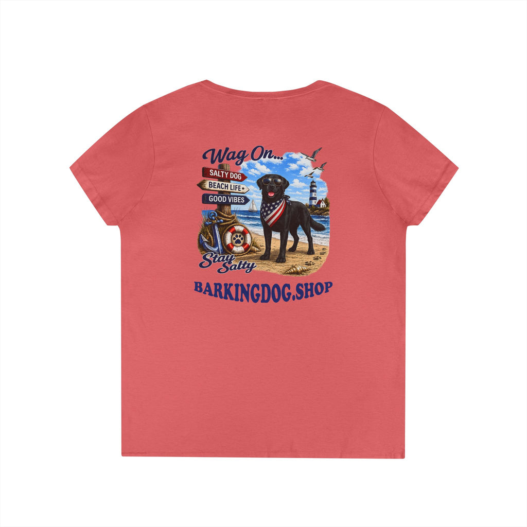 Black Lab Dog Beach T Shirt Wag On™ Stay Salty