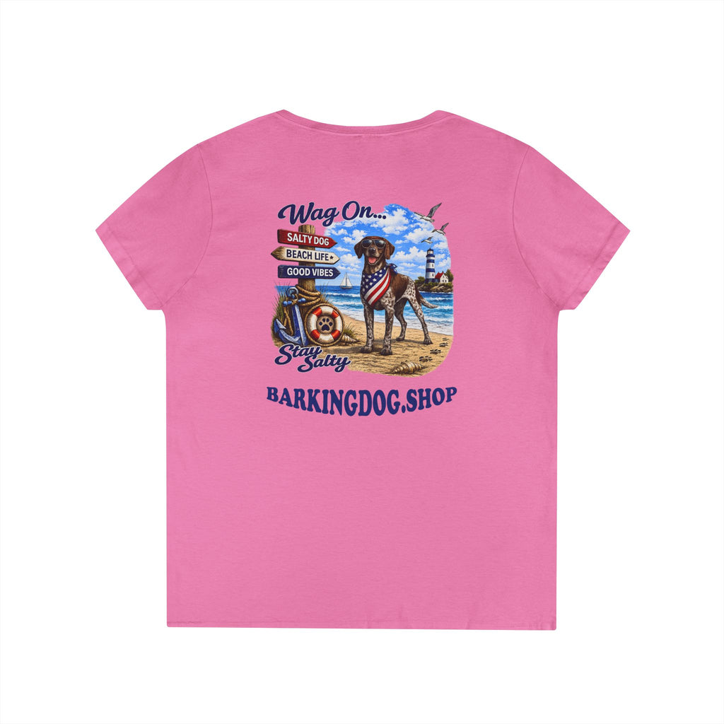 German Shorthair Pointer Dog Beach T Shirt Wag On™ Stay Salty
