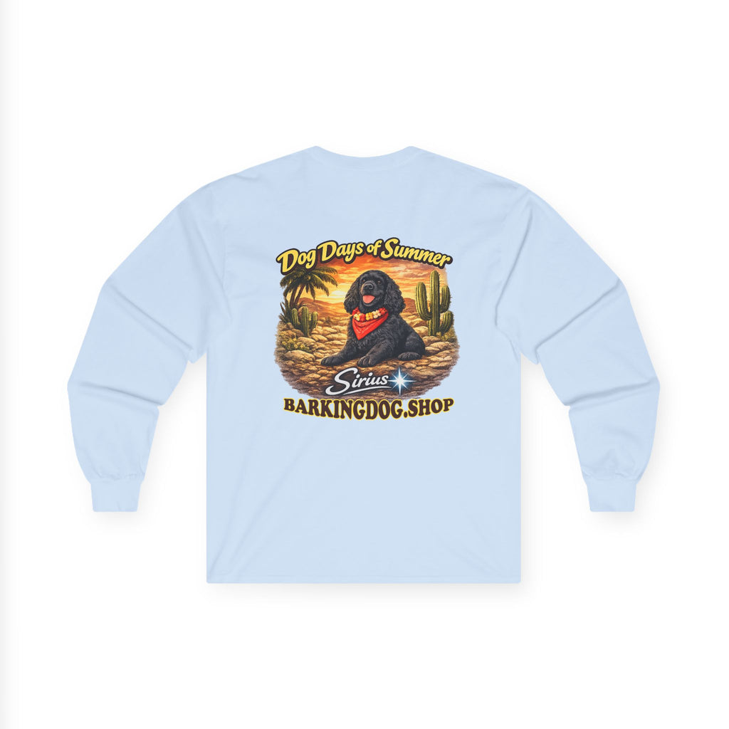 Black Cocker Spaniel Dog Days of Summer Cactus Long Sleeve T Shirt Beach Collection Summer Dog Graphic Tee Wag On BarkingDog Shop