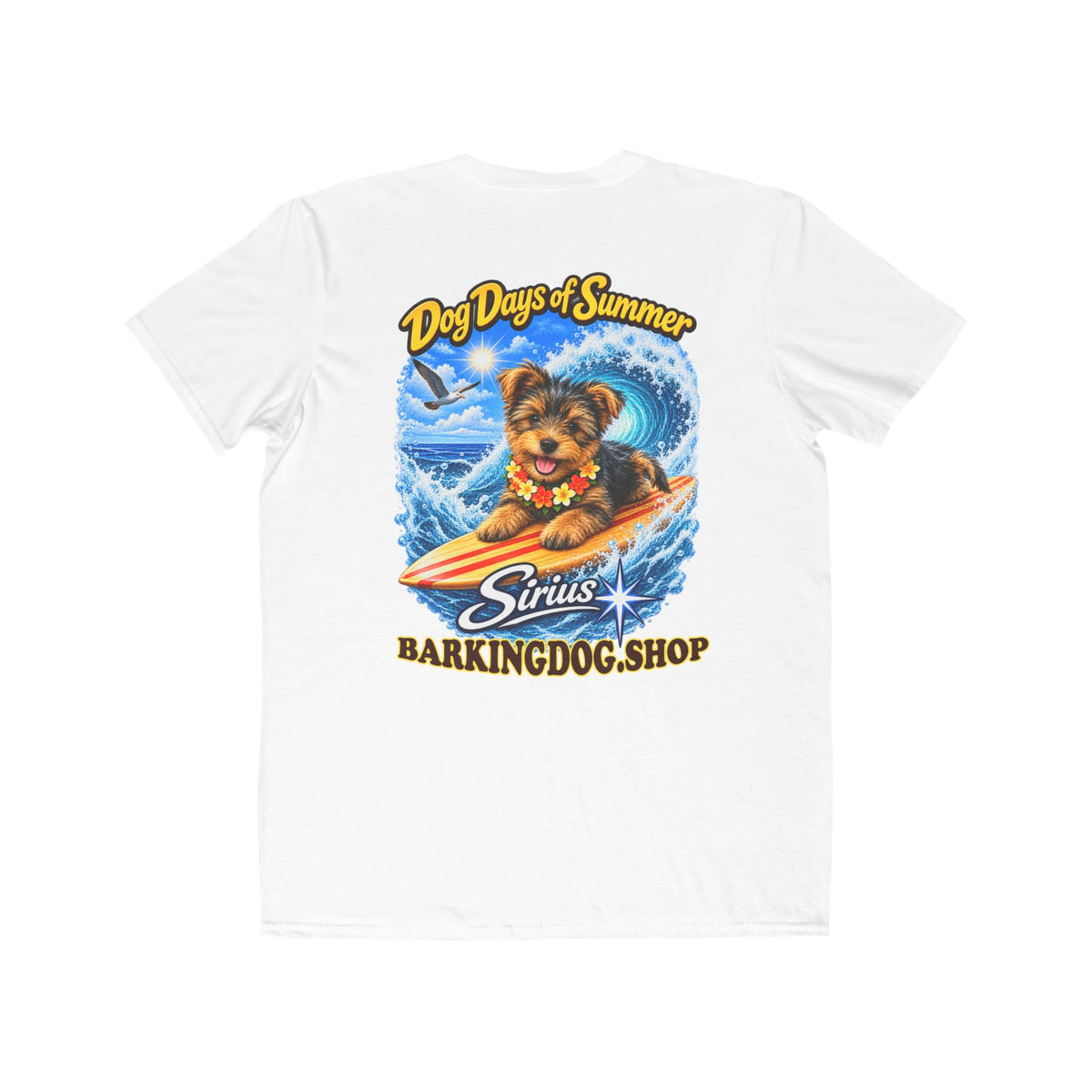 Yorkshire Terrier Surfboard T Shirt Dog Days Of Summer Beach Dog Lover Graphic Tee Wag On BarkingDog Shop