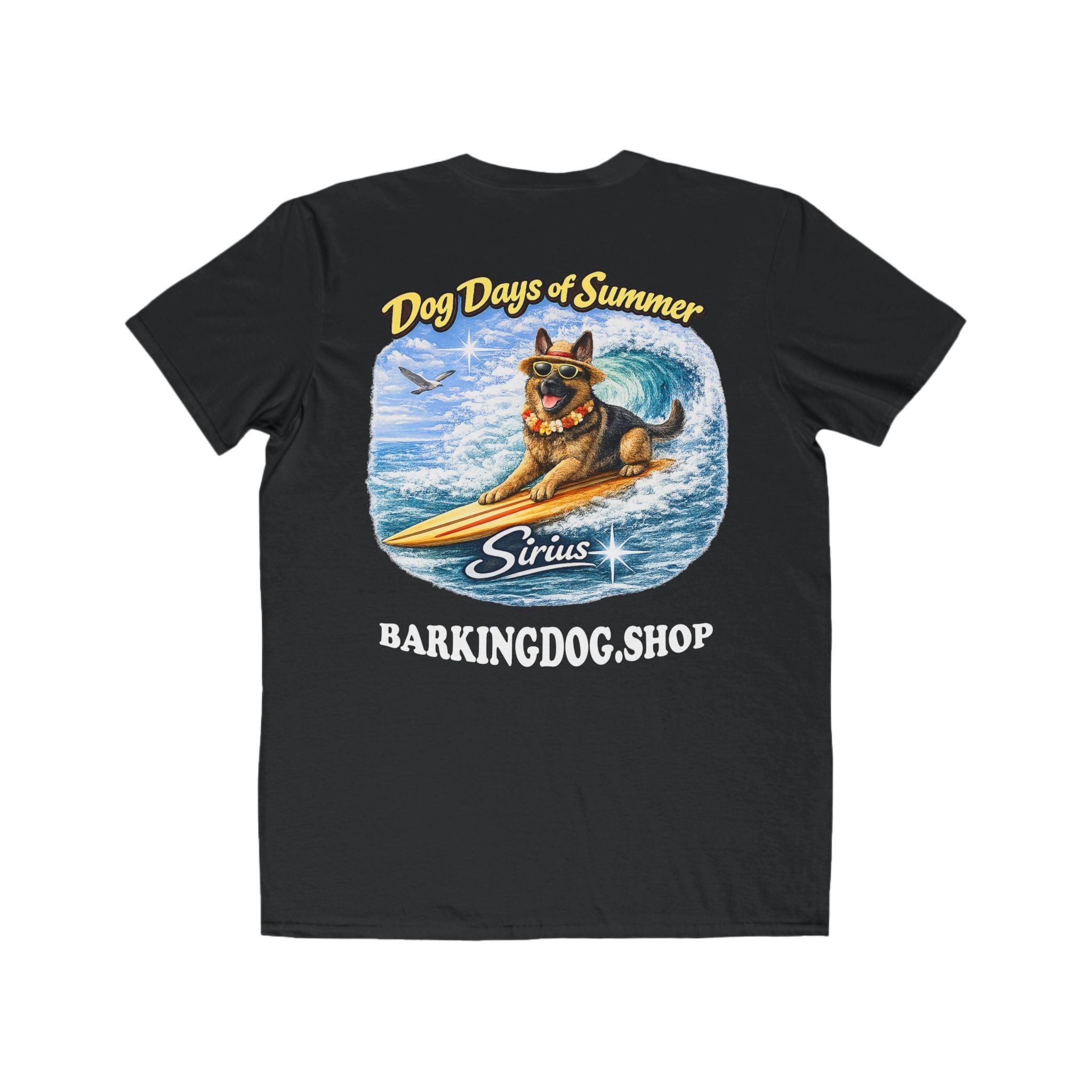 German Shepherd Surfboard T-Shirt Wag On™ Dog Days of Summer
