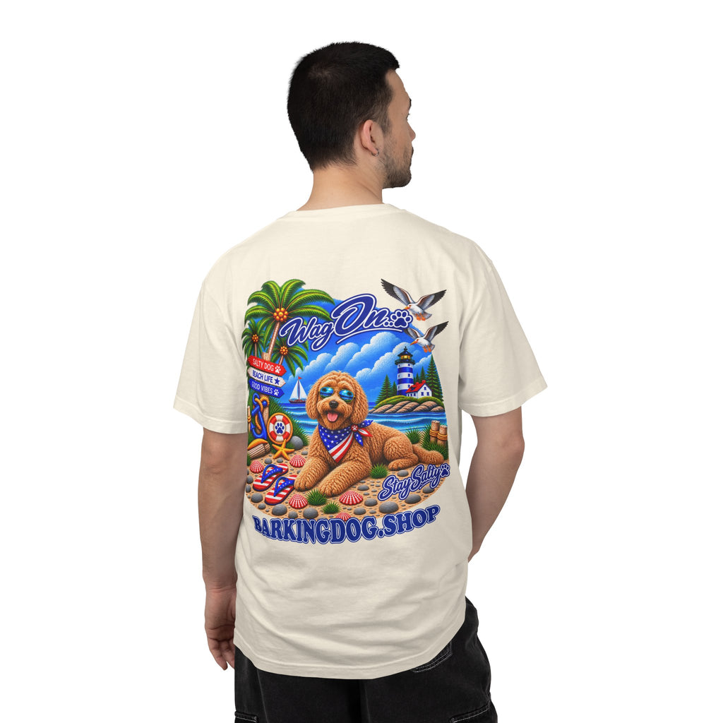Goldendoodle Stay Salty T Shirt Beach Collection Salty Pup Beach Life Graphic Tee Wag On BarkingDog Shop