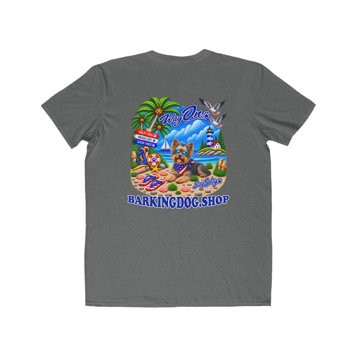 Yorkshire Terrier Stay Salty T Shirt Beach Collection Salty Pup Beach Life Graphic Tee Wag On BarkingDog Shop