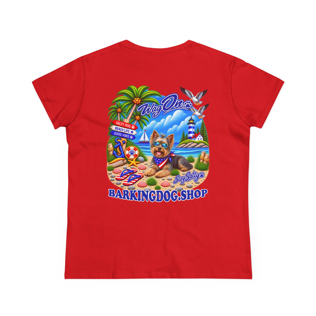 Yorkshire Terrier Stay Salty T Shirt Beach Collection Salty Pup Beach Life Graphic Tee Wag On BarkingDog Shop