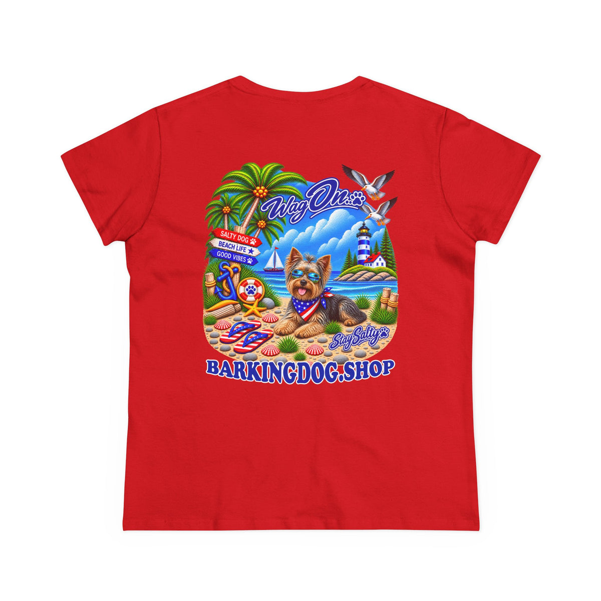 Yorkshire Terrier Stay Salty T Shirt Beach Collection Salty Pup Beach Life Graphic Tee Wag On BarkingDog Shop