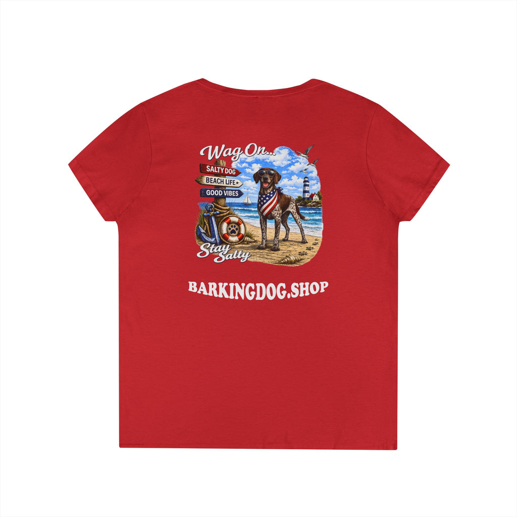 German Shorthair Pointer Dog Beach T Shirt Wag On™ Stay Salty