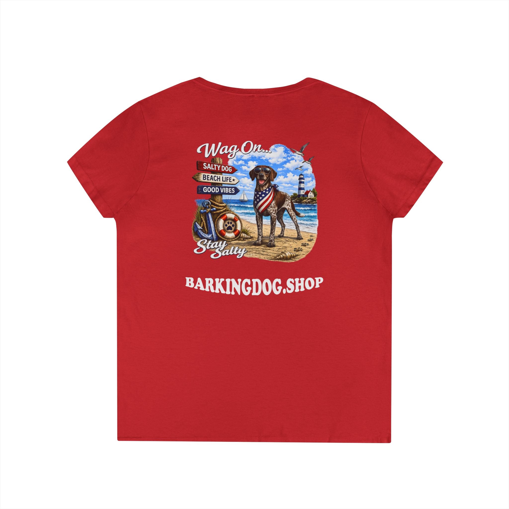 German Shorthair Pointer Dog Beach T Shirt Wag On™ Stay Salty
