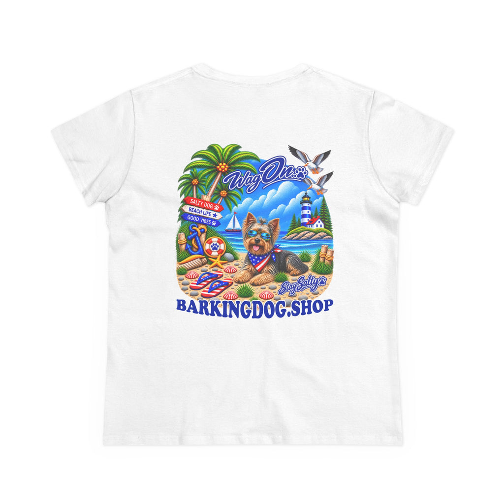 Yorkshire Terrier Stay Salty T Shirt Beach Collection Salty Pup Beach Life Graphic Tee Wag On BarkingDog Shop
