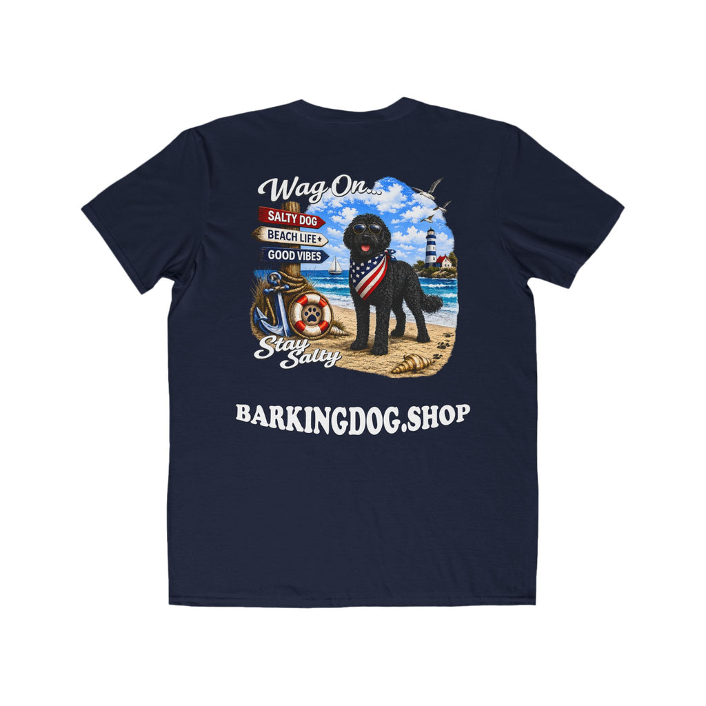 Black Bernedoodle T Shirt Stay Salty Beach Dog Lover Graphic Tee Wag On BarkingDog Shop