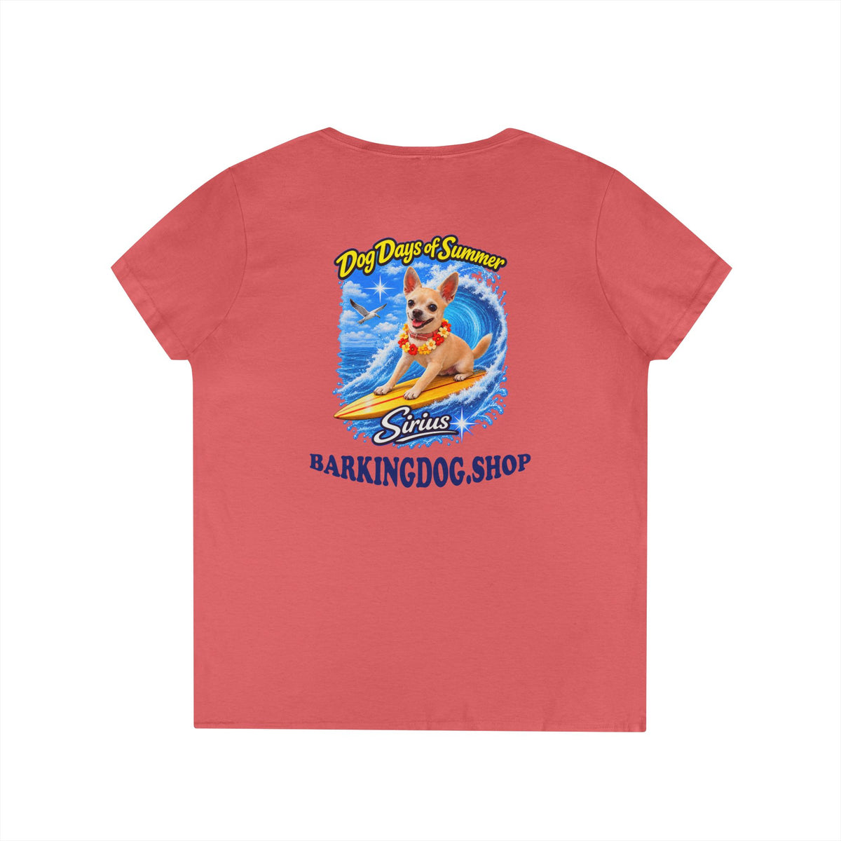 Chihuahua Surfboard T Shirt Dog Days Of Summer Beach Dog Lover Graphic Tee Wag On BarkingDog Shop
