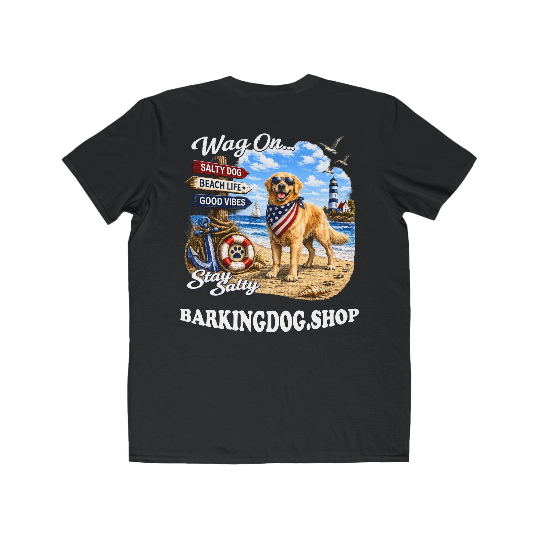 Golden Retriever Dog Beach T Shirt Wag On™ Stay Salty