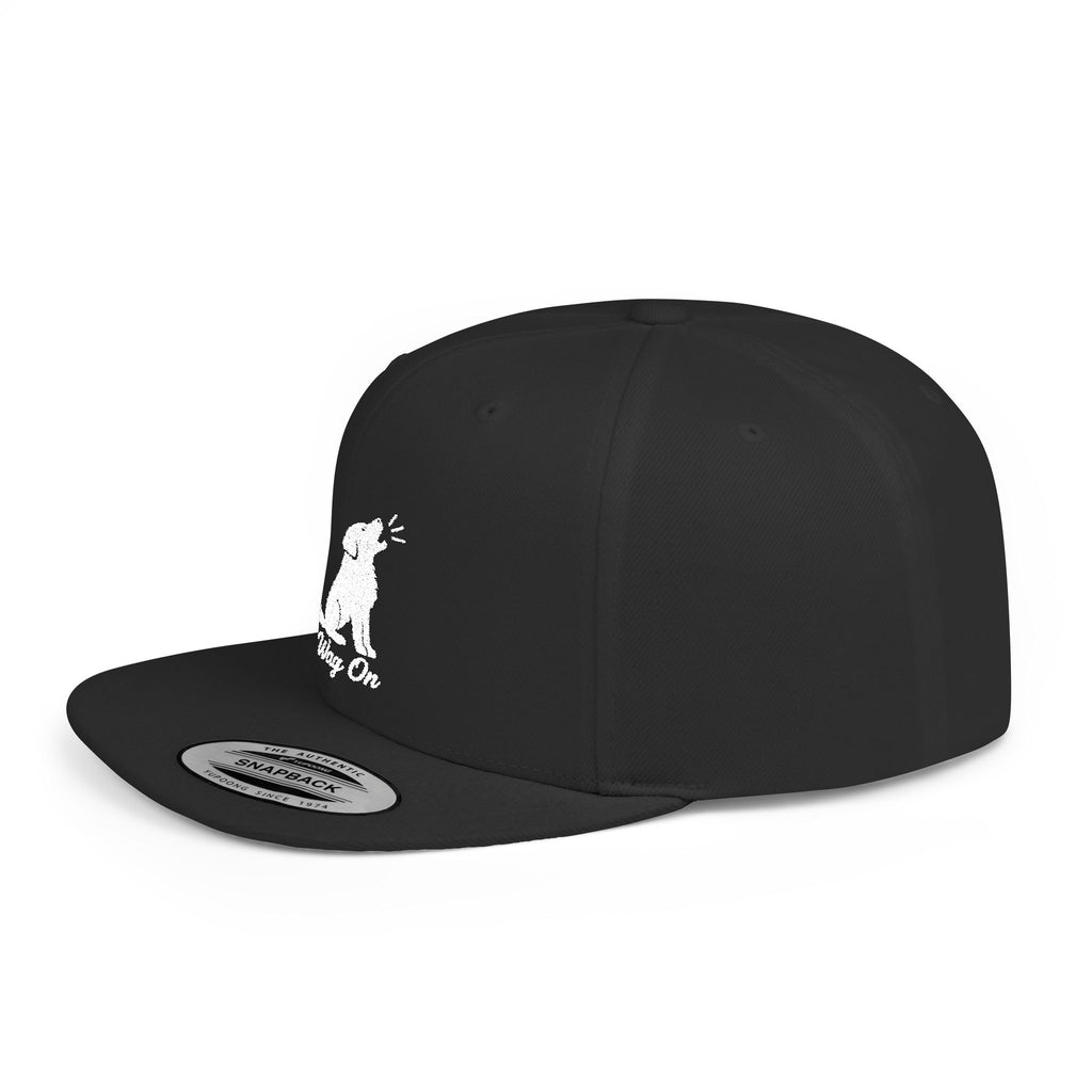 Copy of Wag On Snapback Hat — Embroidered Howling Dog Flat Bill Cap